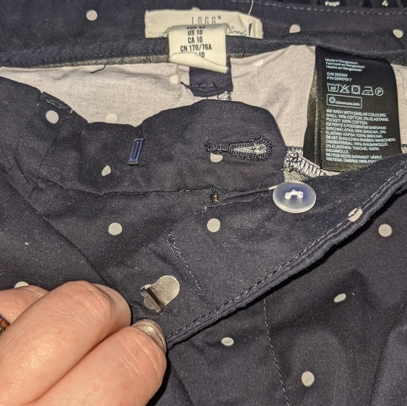 LOGG Black & White Cuffed Polka Dot Shorts Sz 10 - Picture 3 of 7